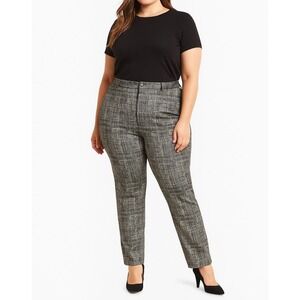 Amanda Chelsea Women's 24W Comfort‎ Waist Pull On Dress Pants Black White